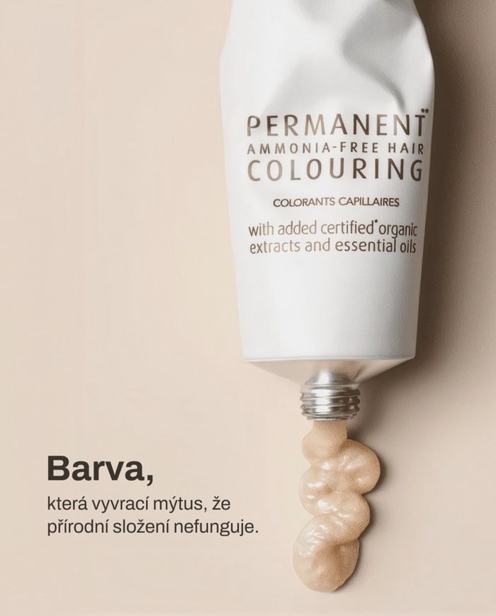 Tuba barvy NATULIQUE s textem: Barva, která vyvrací mýtus, že přírodní složení nefunguje.