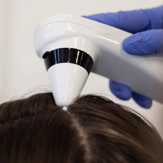 Diagnostika pokožky hlavy mikrokamerou