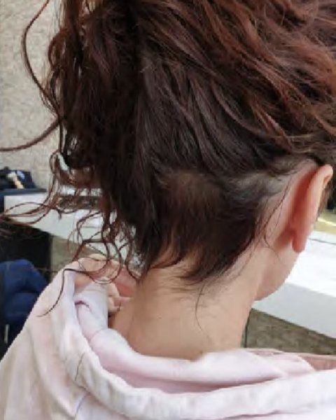 Zátylek po péči, ukázka z materiálů Oxygeni Hair